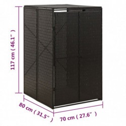 Mülltonnenbox für 1 Tonne Schwarz 70x80x117 cm Poly Rattan