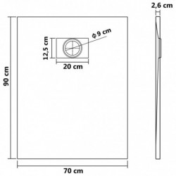 Duschwanne SMC Braun 90x70 cm