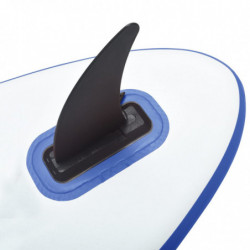 Aufblasbares Stand-Up-Paddleboard Set mit Segel Blau und Weiß