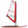 Aufblasbares Stand-Up-Paddleboard Set mit Segel Rot und Weiß