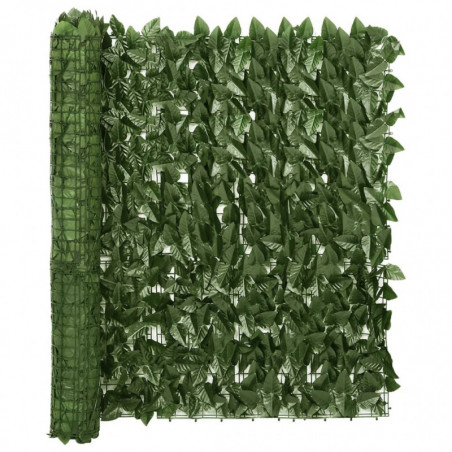 Balkon-Sichtschutz mit Dunkelgrünen Blättern 500x100 cm