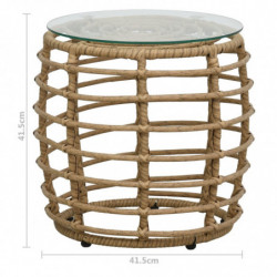 3-tlg. Bistro-Set Cypress Poly Rattan Eiche