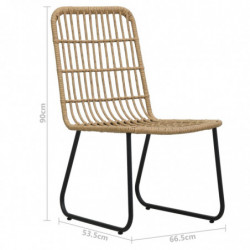 3-tlg. Bistro-Set Cypress Poly Rattan Eiche