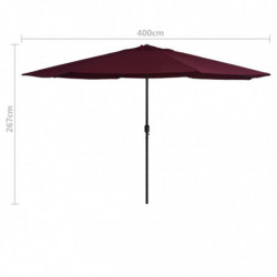 Sonnenschirm mit Metall-Mast 400 cm Bordeauxrot