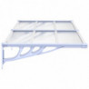Türvordach Grau und Transparent 152,5x90 cm Polycarbonat
