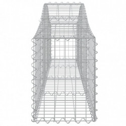 Gabionen mit Hochbogen 7 Stk. 200x30x40/60 cm Verzinktes Eisen