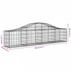 Gabionen mit Hochbogen 7 Stk. 200x30x40/60 cm Verzinktes Eisen