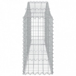 Gabionen mit Hochbogen 13 Stk. 200x30x60/80 cm Verzinktes Eisen