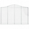 Gabionen mit Hochbogen 9 Stk. 200x30x120/140cm Verzinktes Eisen