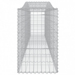 Gabionen mit Hochbogen 7 Stk. 400x50x80/100cm Verzinktes Eisen