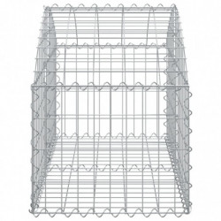 Gabione mit Hochbogen 100x50x40/60 cm Verzinktes Eisen