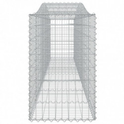 Gabionen mit Hochbogen 15 Stk. 400x50x80/100cm Verzinktes Eisen