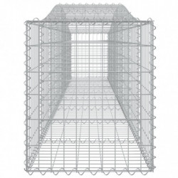 Gabionen mit Hochbogen 5 Stk. 400x50x60/80cm Verzinktes Eisen