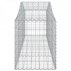 Gabionen mit Hochbogen 3 Stk. 200x50x60/80 cm Verzinktes Eisen