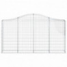 Gabionen mit Hochbogen 20Stk. 200x30x100/120cm Verzinktes Eisen