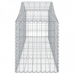 Gabionen mit Hochbogen 20 Stk. 200x50x60/80 cm Verzinktes Eisen