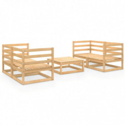 5-tlg. Garten-Lounge-Set Ileas Massivholz Kiefer