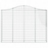 Gabionen mit Hochbogen 10Stk. 200x30x140/160cm Verzinktes Eisen