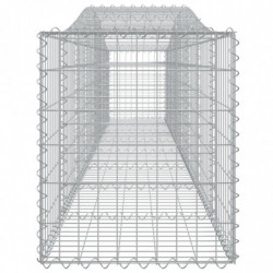 Gabionen mit Hochbogen 2 Stk. 400x50x60/80 cm Verzinktes Eisen