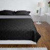 Zweiseitige Steppdecke Bettüberwurf Tagesdecke Schwarz/Grau 170x210cm