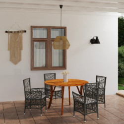 5-tlg. Garten-Essgruppe Braun