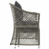 2-tlg. Garten-Lounge-Set mit Kissen Grau Poly Rattan