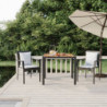 3-tlg. Garten-Essgruppe mit Kissen Schwarz Poly Rattan