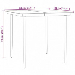 3-tlg. Garten-Essgruppe mit Kissen Schwarz Poly Rattan