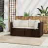 Garten-Ecksofas mit Kissen 2 Stk. Braun Poly Rattan