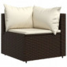 Garten-Ecksofas mit Kissen 2 Stk. Braun Poly Rattan