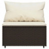 4-tlg. Garten-Lounge-Set mit Kissen Braun Poly Rattan