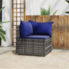 Garten-Ecksofa mit Kissen Grau Poly Rattan