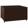 3-tlg. Garten-Lounge-Set mit Kissen Braun Poly Rattan