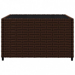 3-tlg. Garten-Lounge-Set mit Kissen Braun Poly Rattan