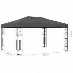 Pavillon Wencke 3×4 m Anthrazit Stoff