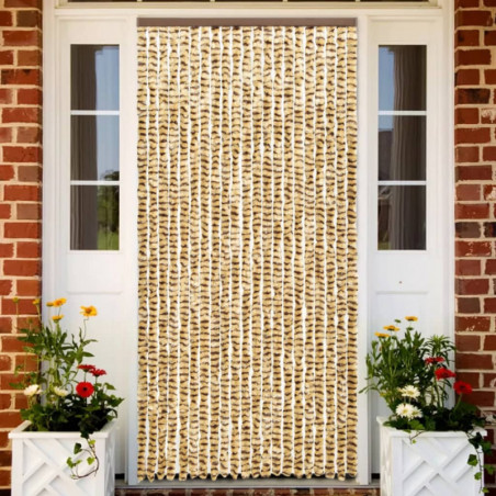 Insektenschutz-Vorhang Beige und Braun 56x185 cm Chenille