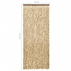 Insektenschutz-Vorhang Beige und Braun 56x185 cm Chenille