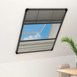 Insektenschutz-Plissee für Fenster Alu 80x120 cm mit Jalousie