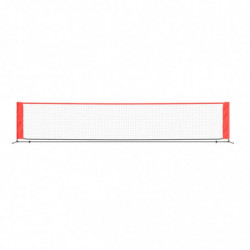 Tennisnetz Schwarz und Rot 500x100x87 cm Polyester
