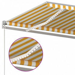 Gelenkarmmarkise Einziehbar mit LED 6x3 m Gelb & Weiß