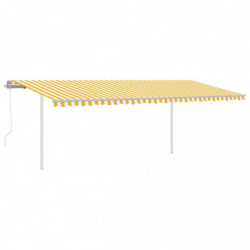 Gelenkarmmarkise Einziehbar mit Pfosten 3,5x2,5 m Gelb & Weiß