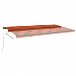 Gelenkarmmarkise Einziehbar mit LED 600x350 cm Orange und Braun