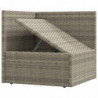 8-tlg. Garten-Lounge-Set mit Kissen Grau Poly Rattan