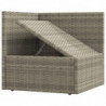 8-tlg. Garten-Lounge-Set mit Kissen Grau Poly Rattan