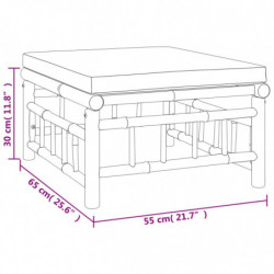 4-tlg. Garten-Lounge-Set mit Dunkelgrauen Kissen Bambus