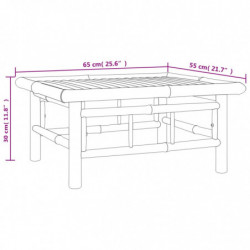 4-tlg. Garten-Lounge-Set mit Dunkelgrauen Kissen Bambus