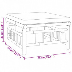 5-tlg. Garten-Lounge-Set mit Dunkelgrauen Kissen Bambus