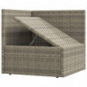 6-tlg. Garten-Lounge-Set mit Kissen Grau Poly Rattan