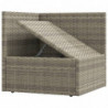 7-tlg. Garten-Lounge-Set mit Kissen Grau Poly Rattan