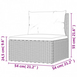 5-tlg. Garten-Lounge-Set mit Kissen Schwarz Poly Rattan